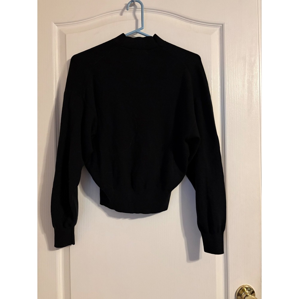 Uniqlo U Sweater Womens S Black Excellent Mock Neck Dolman Sleeve Cotton Knit